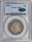 1858-O Seated Liberty Half Dollar PCGS CAC AU50!  #6FYH