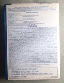 NES's SPACE SHUTTLE PROJECT w/rare BLOCKBUSTER instructions & case, Works great!