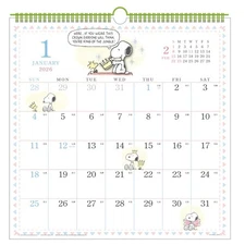 PEANUTS Wall Calendar 2026 Watercolor Schedule 11.6×11.6in Japanese Style New