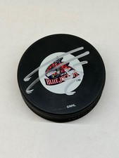 ADAM FOOTE Signed COLUMBUS BLUE JACKETS NHL Puck - w/COA #5