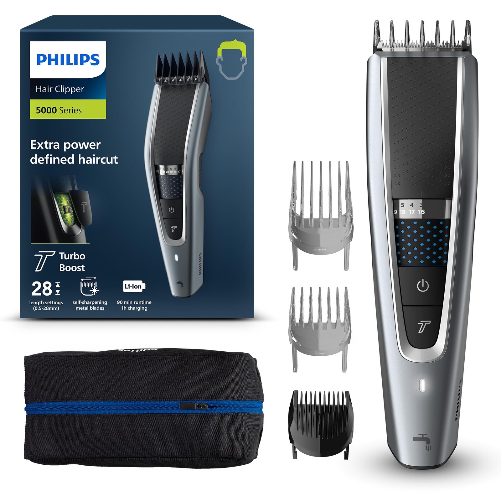 Philips Hair Clipper Serie 5000 Regolacapelli Con Tecnologia Trim n Flow E