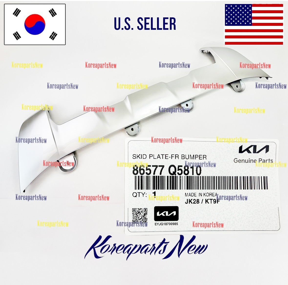 FRONT Bumper Lower Skid Plate 86577Q5810 SILVER ⭐OEM⭐ Kia Seltos