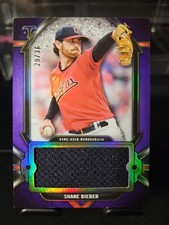 Shane Bieber 2024 Topps Triple Threads Single Jumbo Relics Purple /36