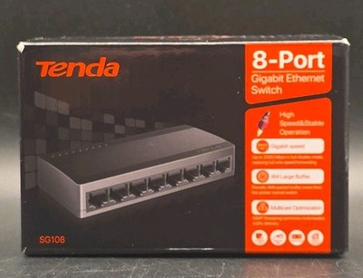 Tenda 8-Port Gigabit Desktop Switch SG108 NEW SEALED H34