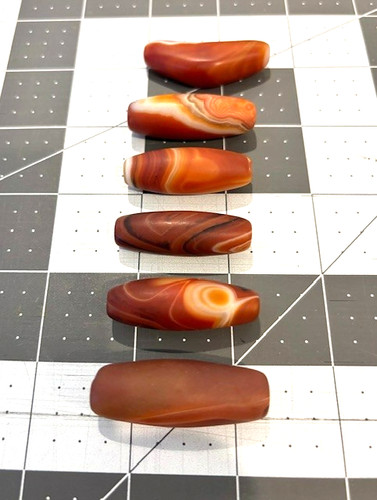 Banded Agate Beads, Set of 6