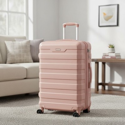 PC Hartschalenkoffer pink 24 Zoll TSA-Schloss Spinner Rollen Kabine Medium
