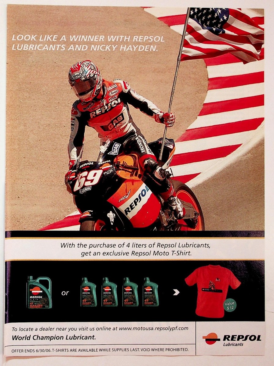 Repsol Nicky Hayden MotoGP Motorcycle Racing Ad Vintage Print 2006