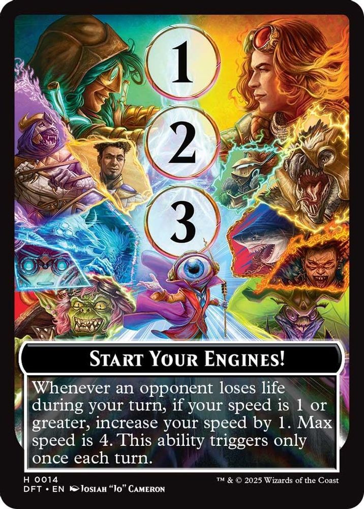 2025 MTG: DFT - Start Your Engines! // Max Speed (#14, Token, Lightly Played)