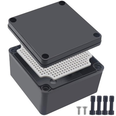 IP67 Waterproof ABS Black Junction Project Box Enclosure 4.9x4.9x3 Inch