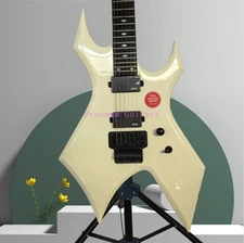 High Quality Extreme Electric Guitar White Solid Body Maple Neck FR Bridge
