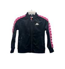 Kappa 222 Banda Anniston Kids Track Jacket Black  Pink Sz 8 years