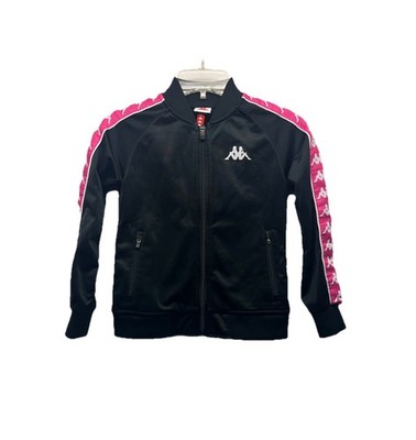 Kappa 222 Banda Anniston Kids Track Jacket Black & Pink Sz 8 years