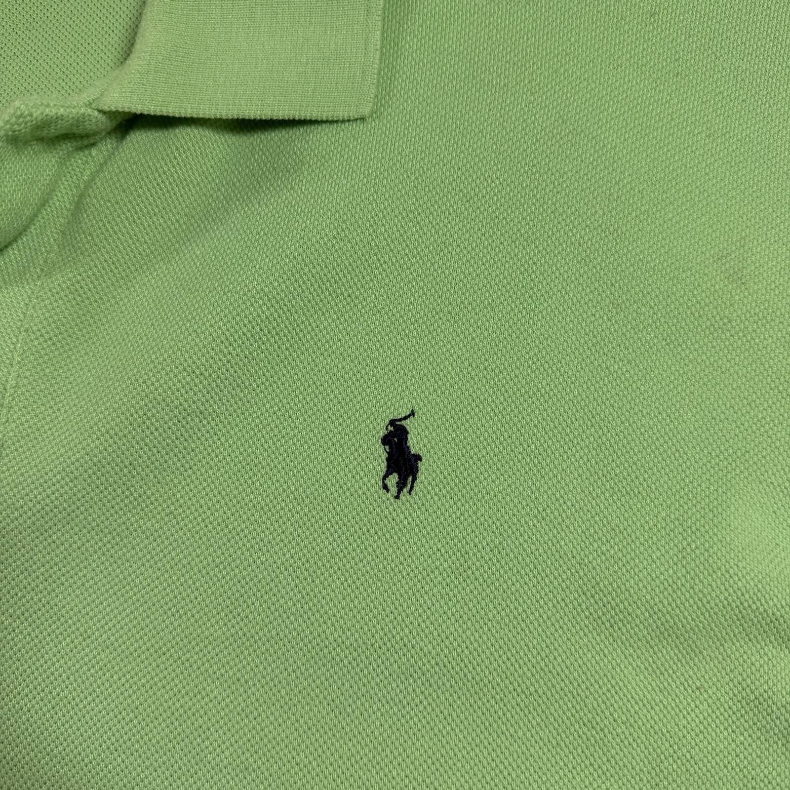 Vintage 80s Polo Ralph Lauren SS Polo Shirt Mens XL USA Made Green Navy Cotton thumbnail 2