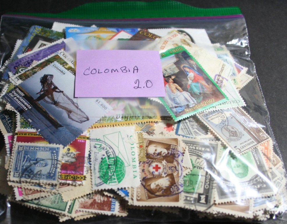 2.0 OUNCES COLOMBIA STAMPS OFF PAPER UNCHECKED