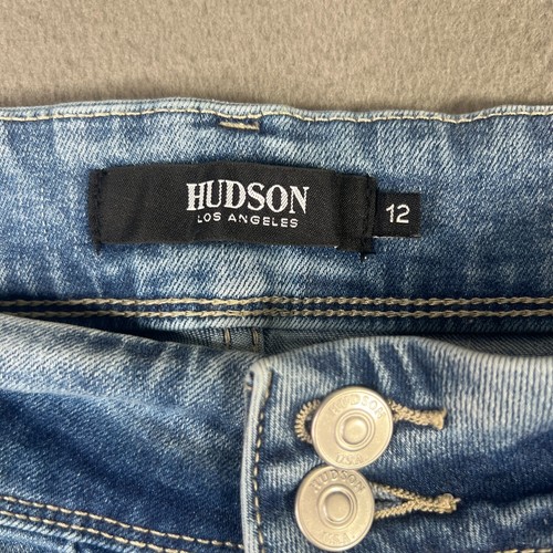 Hudson Jeans Womens Size 12 (34x28) Slim Straight Leg Light Wash Stretch Classic - Picture 4 of 13