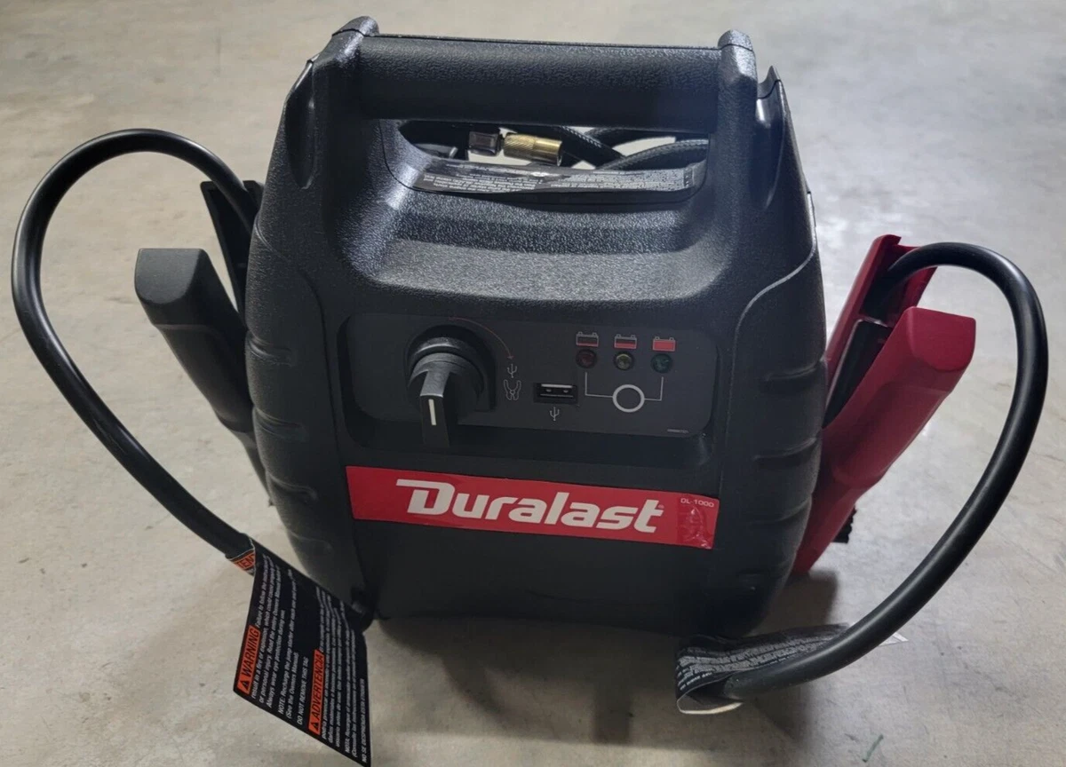 Duralast 1000 amp portable battery jump starter with compressor outlet