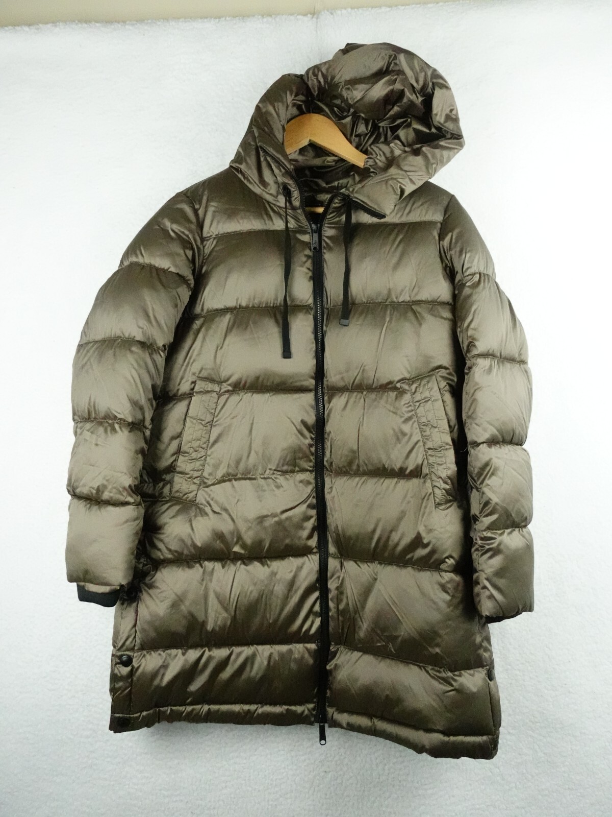 Sam Edelman Coat Women's Small Fern Green Funnel Collar Long Puffer