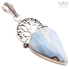 Owyhee Ppal Gemstone Silver Plated Pendant Handmade Jewelry Gift 1.89" P-11783