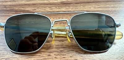 Vintage Silver Tone Randolph Eng Inc Military/Aviator Sunglasses
