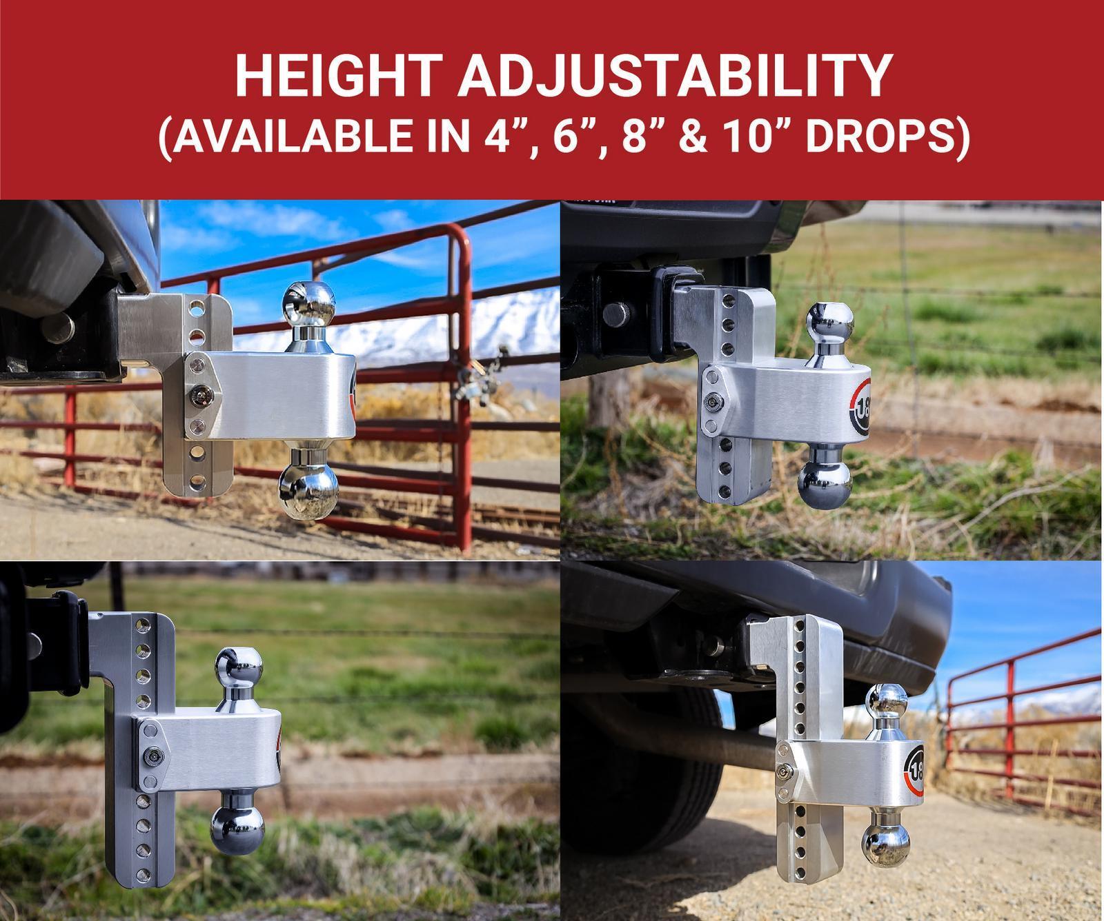 Weigh Safe Trailer Hitch - 180 Hitch - Drop Hitch w/Chrome Combo Ball - 6" Drop