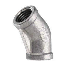45 Degree Elbow Pipe Fitting 1/4" NPT Female 304 Stainless Steel Fitting