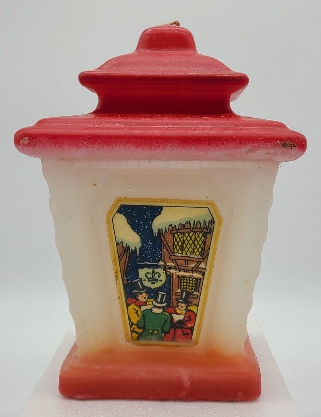 Vintage Emkay Lantern Candle Muench Kreuzer Red No 180 BOX 8" tall 5.5