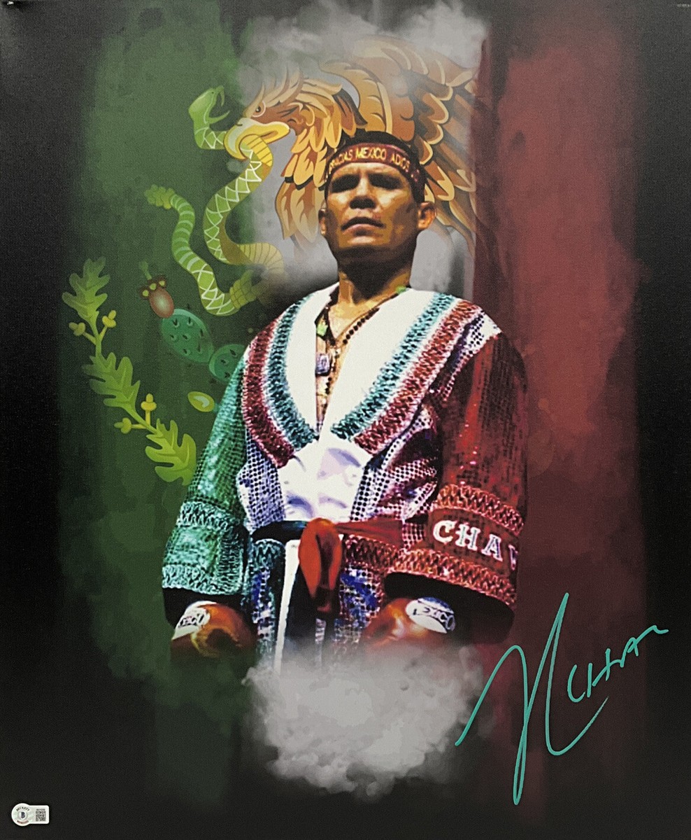 JULIO CESAR CHAVEZ MEXICO LEGEND SIGNED 20X24 STRETCHED CANVAS BAS