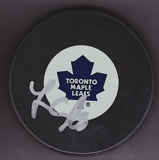 JONAS GUSTAVSSON Signed TORONTO MAPLE LEAFS Puck AUTOGRAPH #4