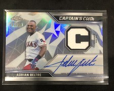 2021 Topps Chrome Adrian Beltre Auto Relic Captain's Cloth /99 Rangers Autograph