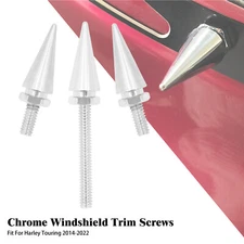 3xImpaler Spike Chrome Wind Screen Windshield Bolt For Electra Street Glid 14-23