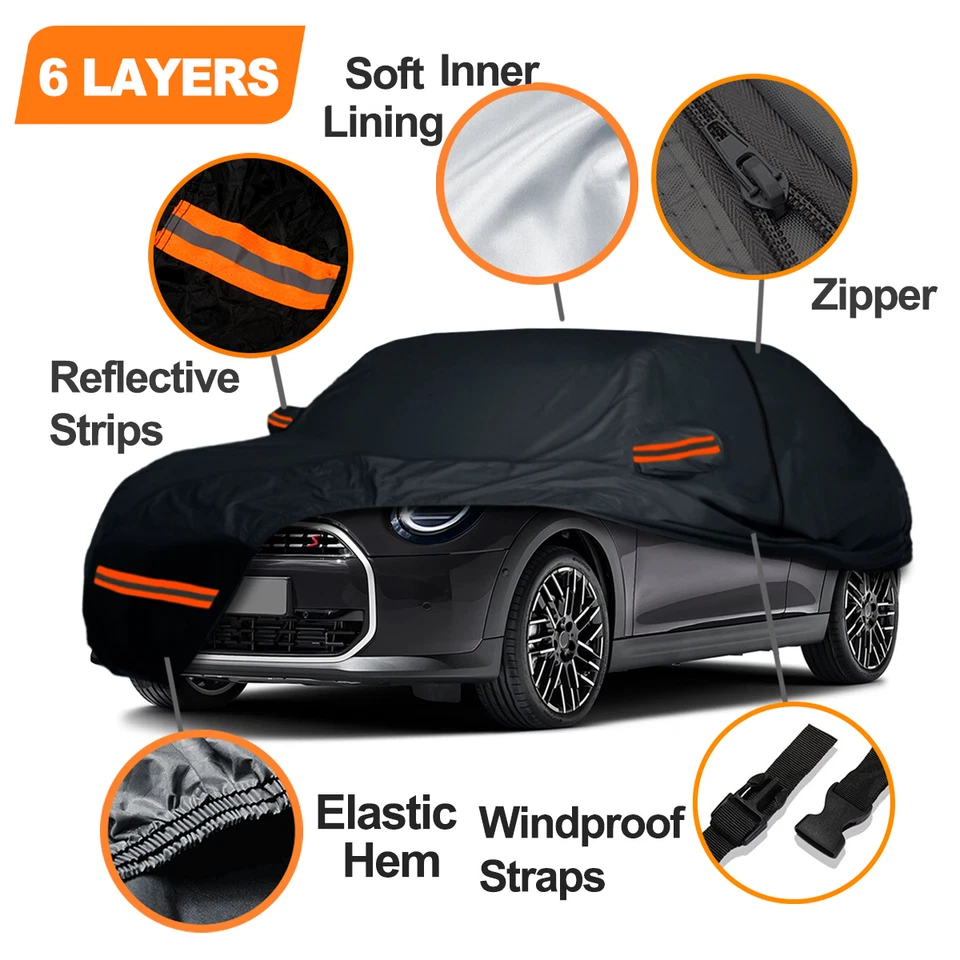6 Layer CAR COVER & Cotton Zip CUSTOM For Mini Cooper 02-25 OUTDOOR All-Weather - Image 2 of 4