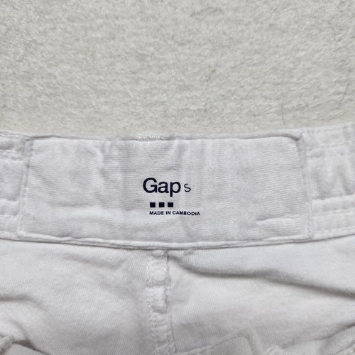GAP Solid White Linen Pull-on Shorts Draw String Adult Women's Ladies S Small - Picture 2 of 7