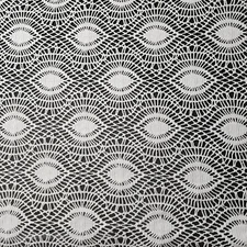White Eye Lattice Faux Crochet Lace Fabric 62" BY THE YARD Art Deco Design