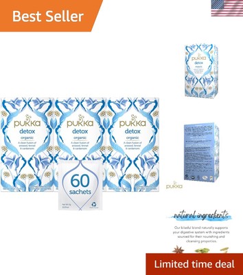 Delicious Organic Detox Tea Blend with Aniseed, Fennel & Cardamom - 60 Bags