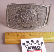 Vintage Men's Metal Belt Buckle American Revolution Bicentennial 1776-1976 Lee