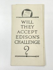 1920s Edison Challenge Tri-Fold Brochure For New Talking Machine Cash Prizes Ad