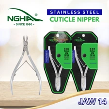 Nghia Stainless Steel Cuticle Nipper Kem Nghia - 2pcs Half Jaw 14 *Pick Model*