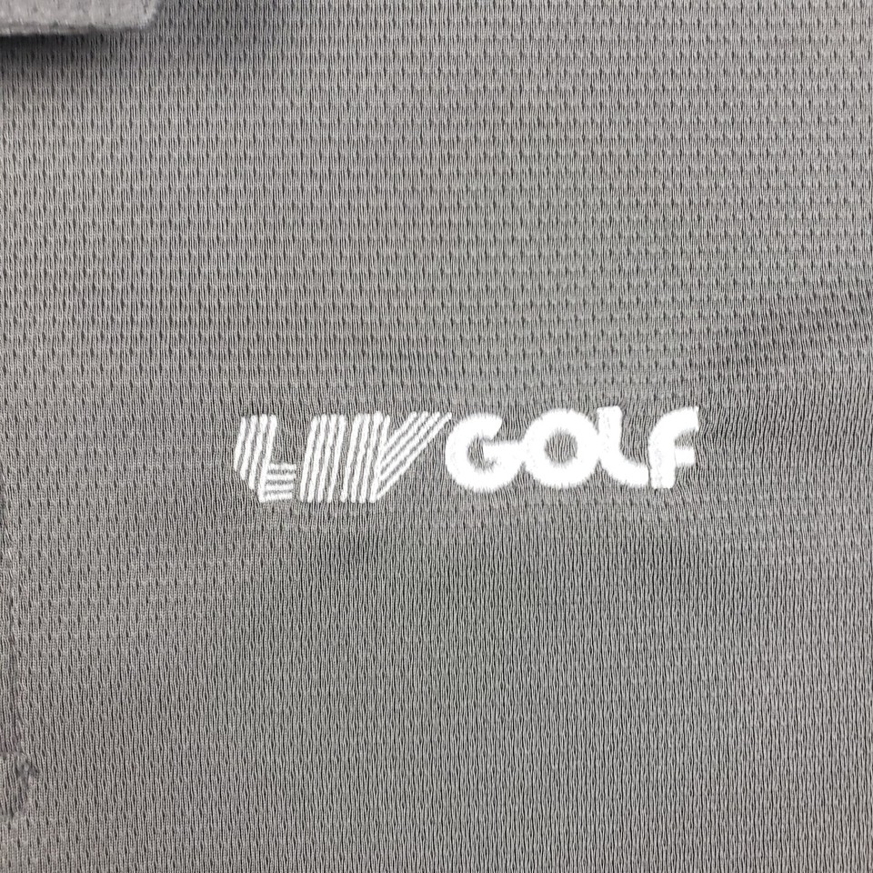 LIV Golf Polo Shirt Mens L Gray PGA Tour Logo Performance Callaway Opti