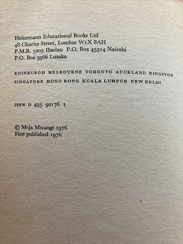 Going Down River Road by Meja Mwangi AWS 176 First Edition 1976 eBay