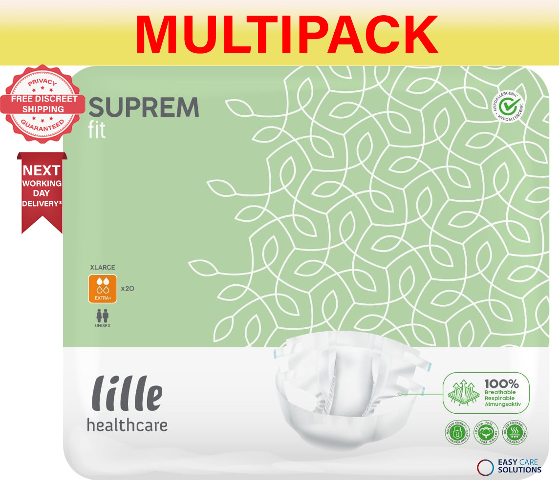 80 x Lille Suprem Fit Extra Plus|XLarge|Adult Incontinence Flex|4 Packs of 20