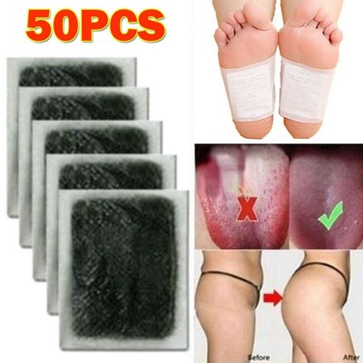 50Pcs Foot Detox Patches Pads Toxins Deep Cleansing Herbal Organic Slimming Pad