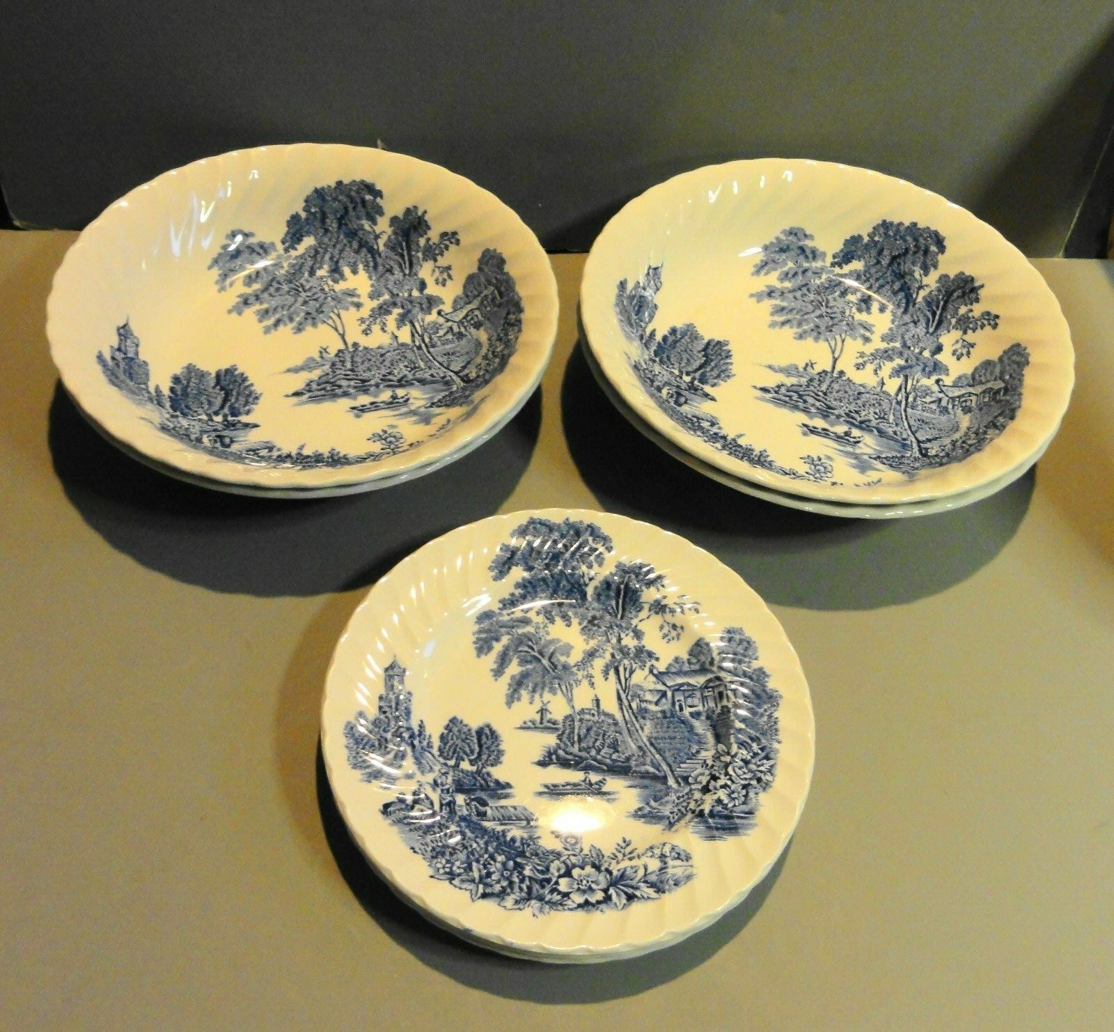IRONSTONE BY SWINNERTONS " THE FERRY " 4 SOUP BOWLS 3 SMALL DISH / PLATE ENGLAND eBay