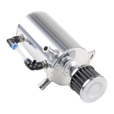 Catch Can Tank 500ml Compact Polish Baffled with Breather Silver