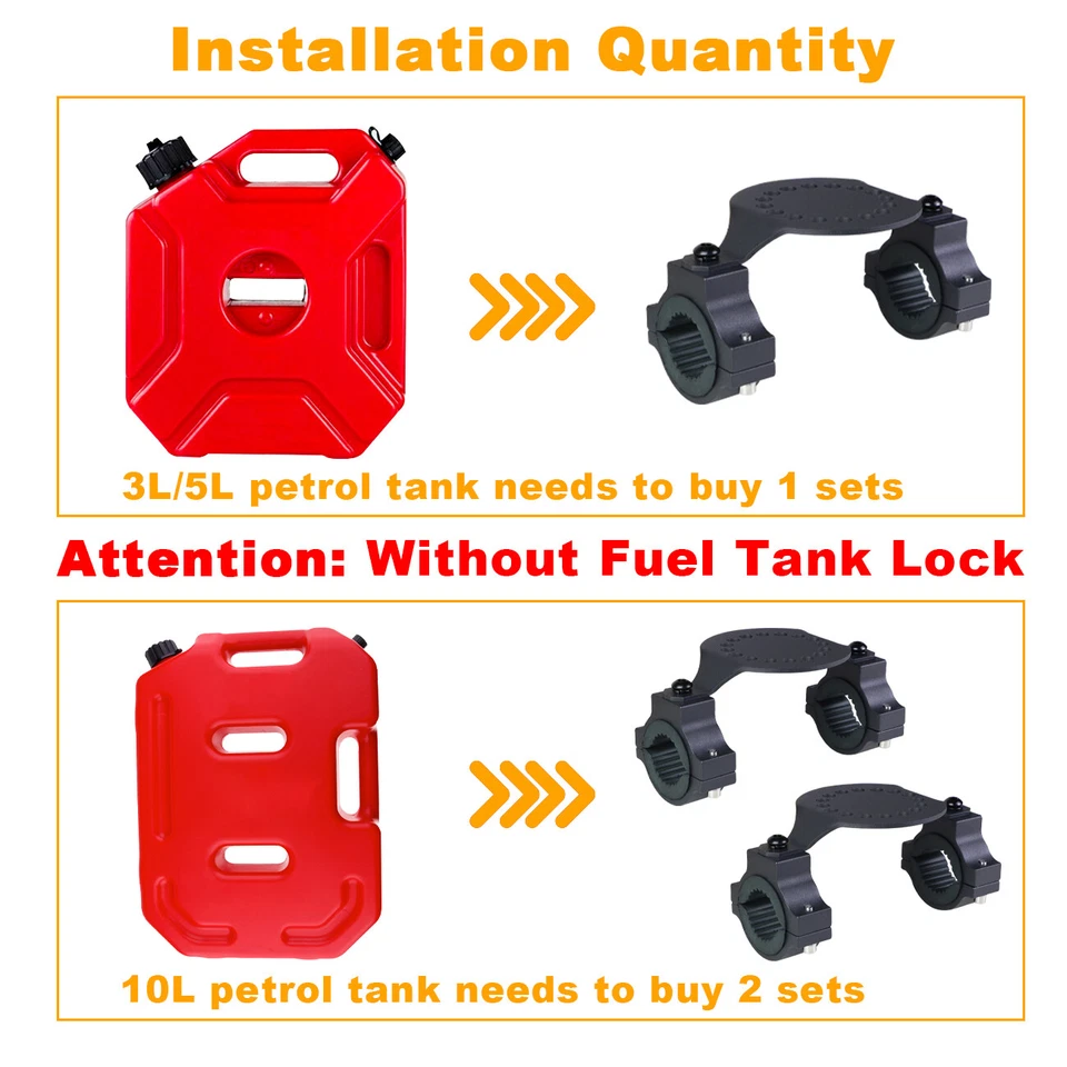 UTV Gas Can Mount Gas Tank Cans Holder Compatible With For Polaris RZR Can Am X3 - Image 3 of 4