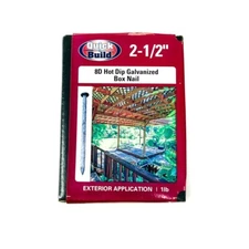 Quick Build 08HGBX1LB Exterior Grade Galvanized Box Nails 8d 2-1/2 in