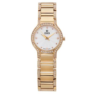 Cover 27mm Rose Gold Tone Silver Dial Crystal Quartz Ladies Watch CO130.05