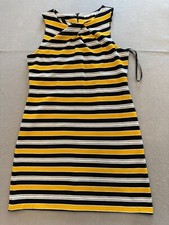 Liz Claiborne Dress Womens 10 Retro Funky Stripe Zip Back Knit Business Office