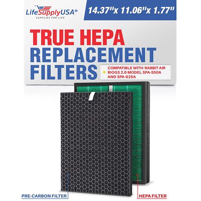 LifeSupplyUSA Complete Replacement Filter Set (1 True HEPA Air Cleaner