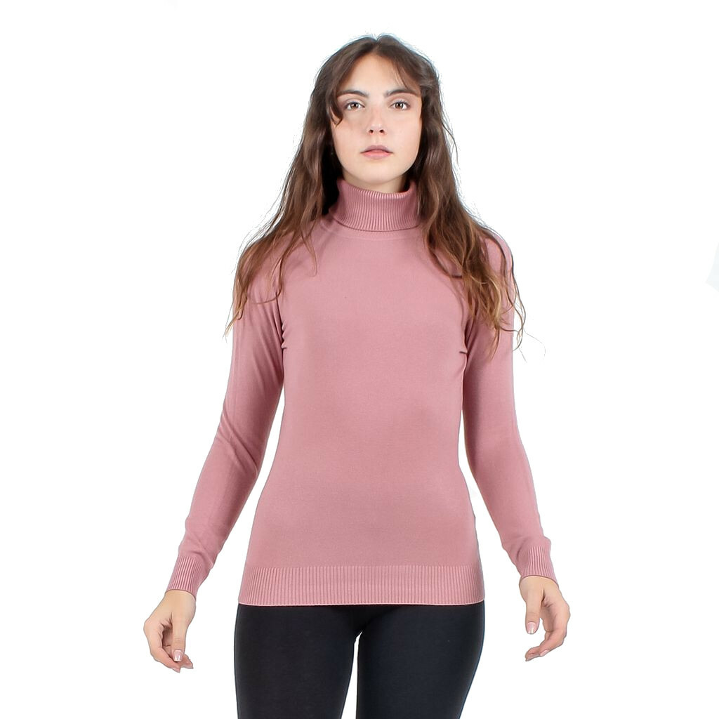 Lupetto donna maglioncino maglia pull collo alto manica lunga