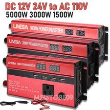 5000W/3000W Peak Solar Power Inverter -12/24V DC to 110V AC Converter with 4 USB
